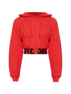 Diesel logo-tape cropped hoodie