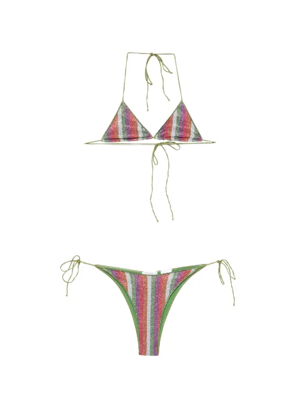 Os&eacute;ree Lolita striped-pattern bikini