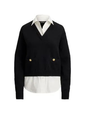 Lauren Ralph Lauren layered button-trim sweater