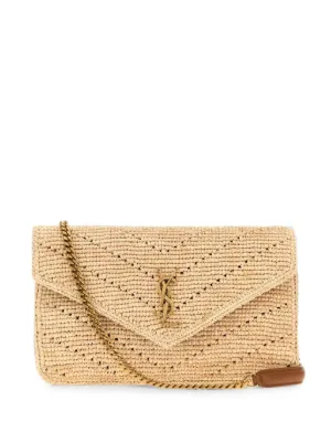 Saint Laurent Loulou raffia shoulder bag