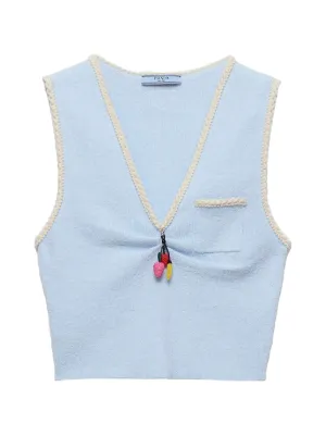 Prada cotton boucl&eacute; crop top