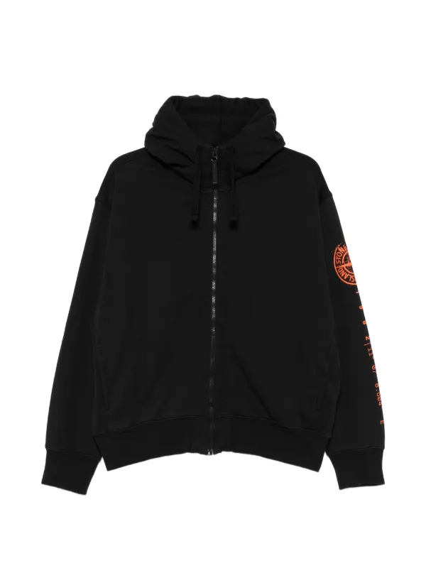 Stone Island logo-print zip-up hoodie