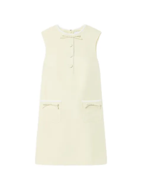 Self-Portrait yellow taffeta bow mini dress