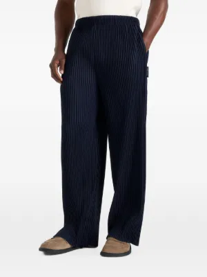 Manière De Voir Jonas in navy pleated wide-leg trousers