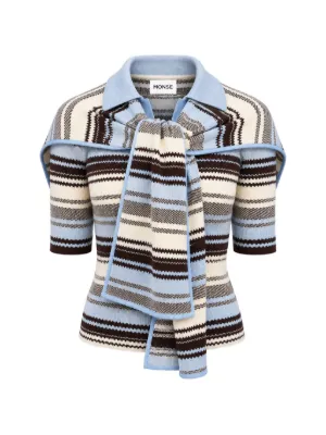 Monse scarf-detail striped sweater