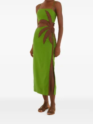 FARM Rio palm-tree cut-out midi dress