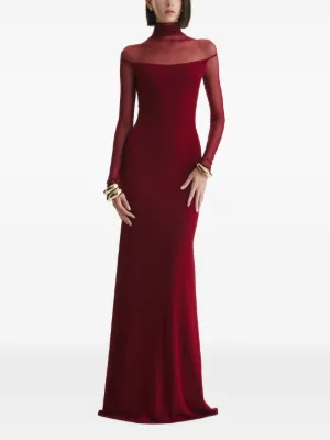 2310 STUDIO mesh-panelled long-sleeve maxi dress