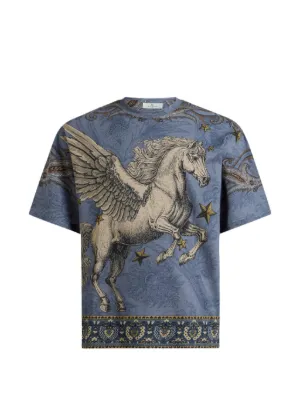 ETRO cotton-jersey T-shirt with placed Pegaso-print