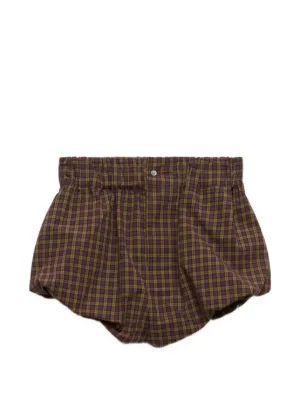 Marni purple poplin-bloomers with checked pattern