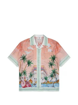 Casablanca Ethereal Cuban-collar short-sleeved shirt