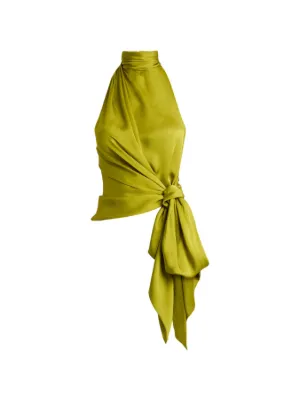 Balmain open-back silk chiffon top