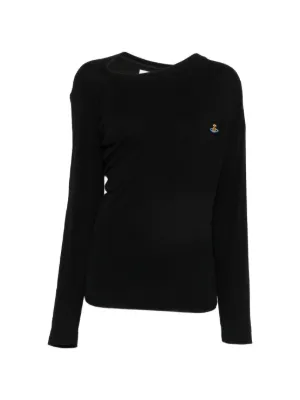 Vivienne Westwood Hebo Orb-embroidered draped top