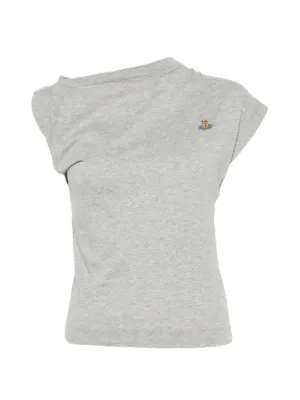 Vivienne Westwood Hebo Orb-embroidered draped-design T-shirt