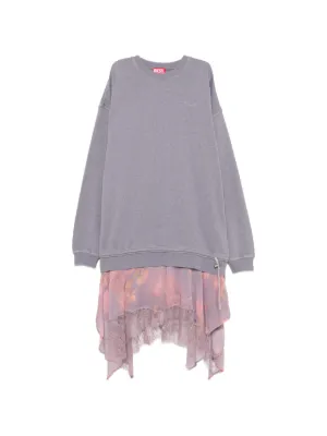 Diesel lace-trim midi dress