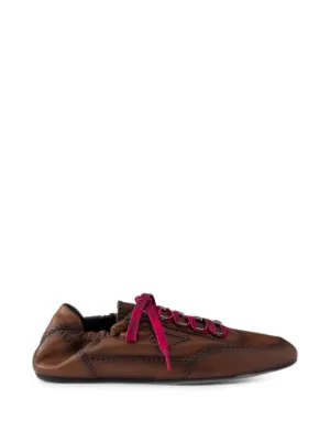 Prada Collapse antiqued nappa-leather sneakers with hooks
