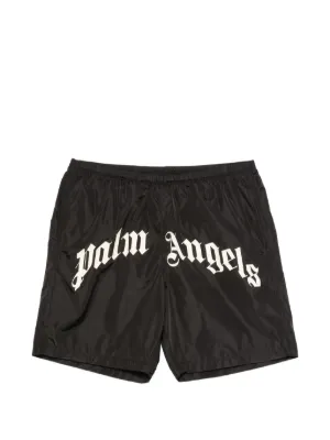 Palm Angels logo-print swim shorts