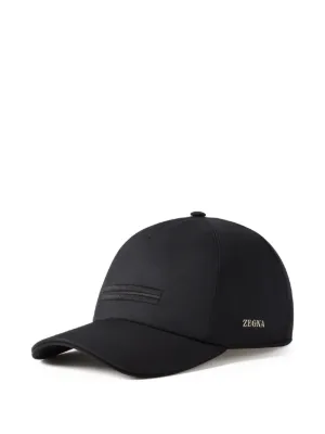 Zegna black microfiber Motorin baseball cap