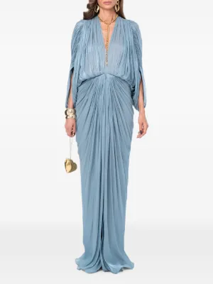 Ana Radu pliss&eacute;-effect draped maxi dress