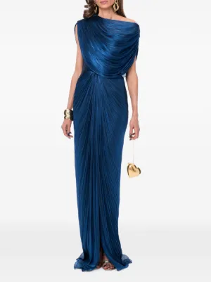 Ana Radu draped plissé-effect maxi dress