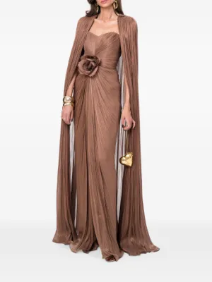 Ana Radu floral-detail pleated maxi dress