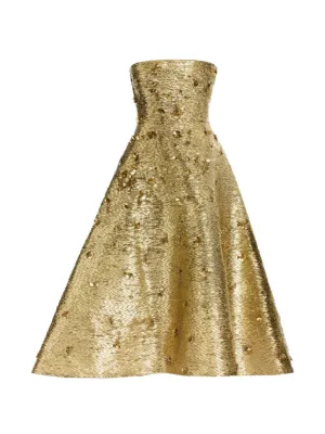 Elie Saab bead-embroidered strapless midi dress