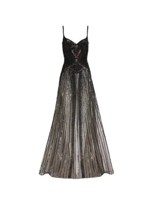 Elie Saab bead-embroidered sequin-embellished dress
