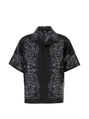 AMIRI bandana paint oversized bowling shirt