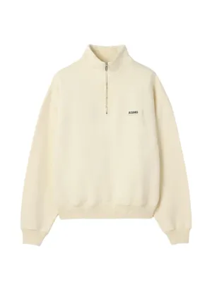 Jacquemus Gros Grain quarter-zip logo-patch sweatshirt 