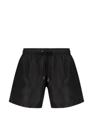 Plein Sport drawstring-waist logo-patch swim shorts