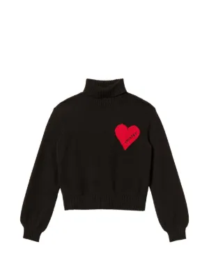 TWINSET Kids heart-motif high-neck sweater