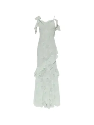 Self-Portrait floral-lace ruffled-details maxi dress