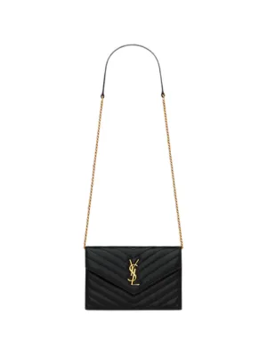 Saint Laurent Cassandre quilted chevron-pattern clutch bag