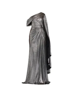 Tadashi Shoji Zeka one-shoulder metallic maxi dress