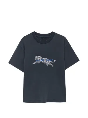 ANINE BING Cade T-shirt Leopard - washed black