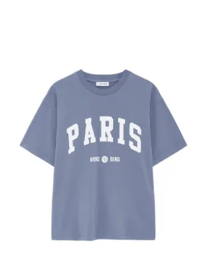 ANINE BING Cade T-shirt Paris University - blue washed