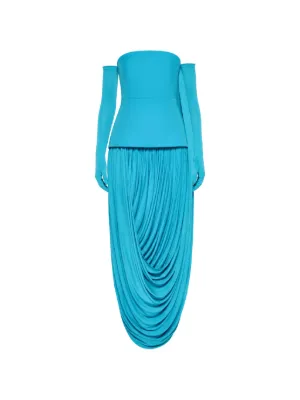 CHATS BY C.DAM draped tube maxi dress