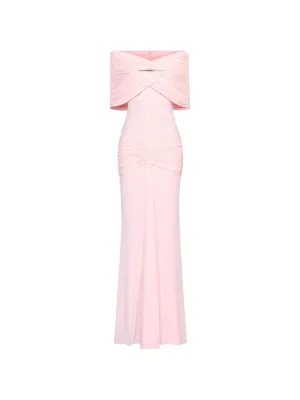 CHATS BY C.DAM draped off-shoulder dress