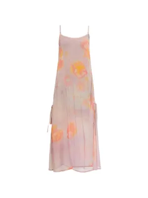 Diesel floral-print crystal-logo midi dress