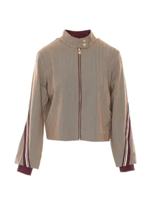 LIU JO herringbone-pattern zip-up jacket