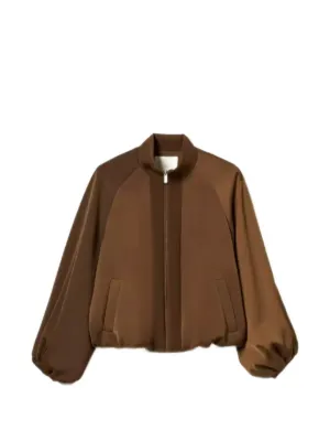 TWINSET zip-up balloon-sleeve bomber jacket
