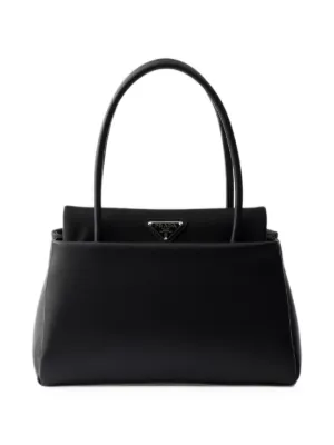 Prada Passage small leather bag with Re-Nylon flap