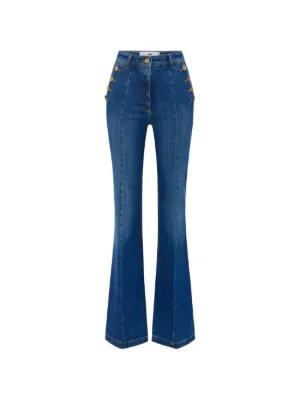 Elisabetta Franchi palazzo jeans with row of buttons
