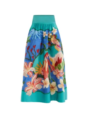 FARM Rio Garden of Life midi skirt