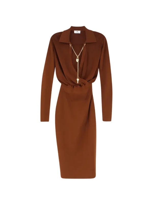 Elisabetta Franchi charm-detail V-neck dress