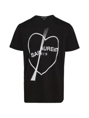 Black Score heart-print T-shirt