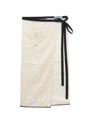Prada embroidered striped apron