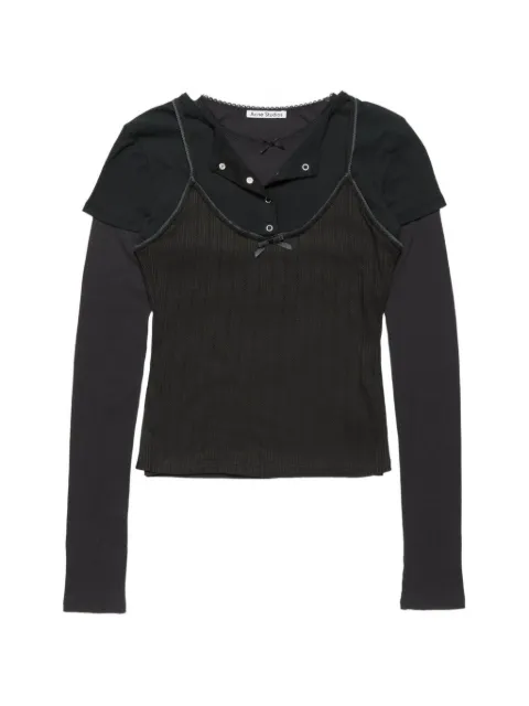 Acne Studios layered bow-detail T-shirt