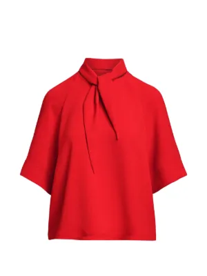Essentiel Antwerp Kassie tie-neck raglan-sleeve blouse