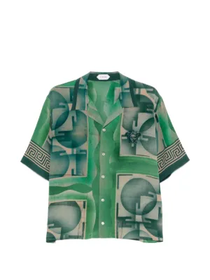 Versace Greca-print Medusa-head shirt