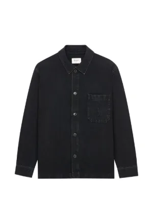 Saint Laurent Cassandre overshirt in cotton linen gabardine